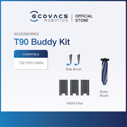 ECOVACS DEEBOT T90 PRO OMNI - ACCESSORIES KIT, ROLLER MOP AND DUSTBAGS