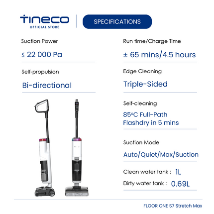 Tineco Floor One S7 Stretch Max Smart Floor Washer Vacuum Cleaner