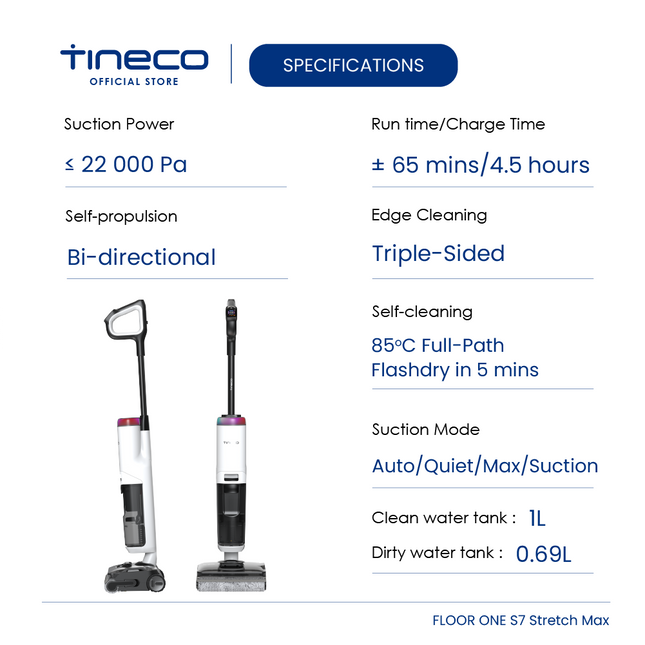 Tineco Floor One S7 Stretch Max Smart Floor Washer Vacuum Cleaner