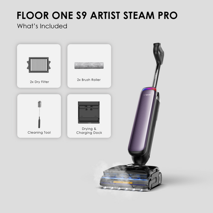 (COMEX26) Tineco Floor One S9 Artist Steam Pro (Purple) Smart Wet & Dry Vacuum Cleaner