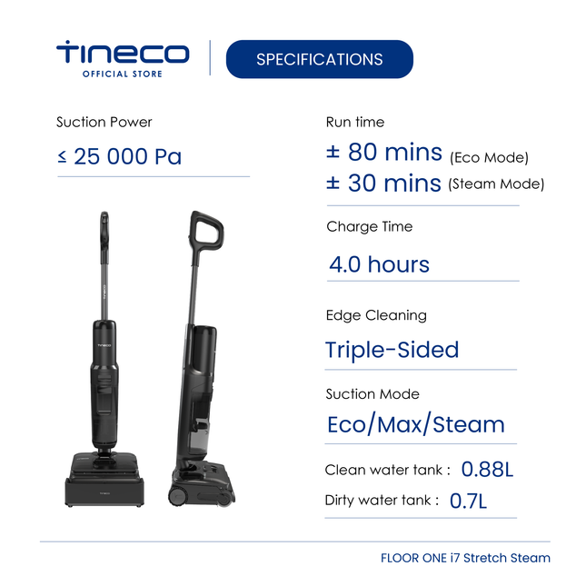Tineco Floor One i7 Stretch Steam Smart Wet & Dry Vacuum Cleaner