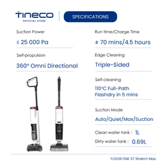 (COMEX26) Tineco Floor One S7 Stretch Max Smart Wet & Dry Vacuum Cleaner