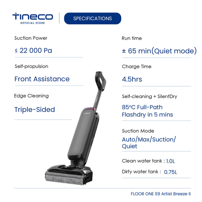 Tineco Floor One S9 Artist Breeze II Smart Wet & Dry Vacuum Cleaner