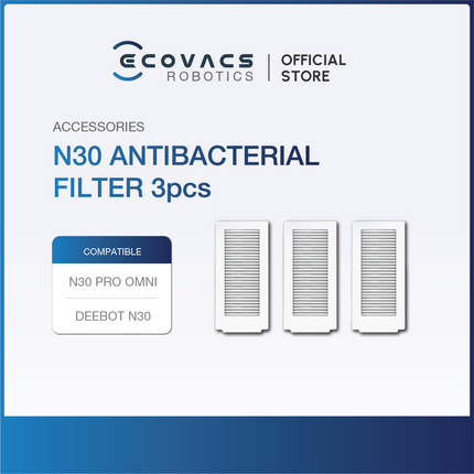 ECOVACS DEEBOT N30 / N30 PRO OMNI SERIES - ACCESSORIES KIT, MOP CLOTH, SOLID FLOOR CLEANER & DUSTBAG