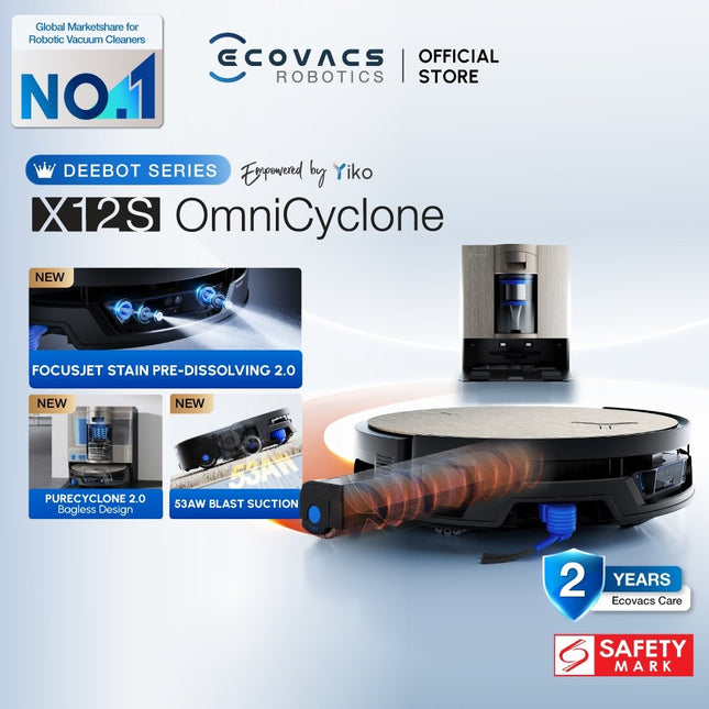 ECOVACS Deebot X12S OmniCyclone Robot Vacuum Cleaner