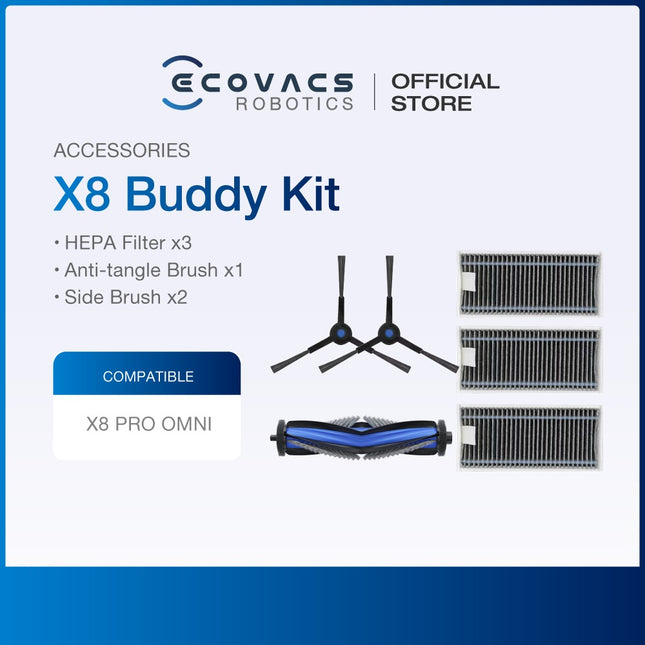 ECOVACS DEEBOT X8 PRO OMNI - ACCESSORIES KIT, ROLLER MOP, ROLLER BRUSH & DUSTBAG