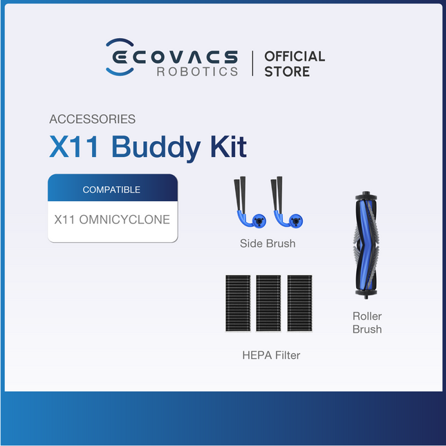 ECOVACS DEEBOT X11 OMNICYCLONE - ACCESSORIES KIT, ROLLER MOP & HEAVY DUTY CLEANING SOLUTION