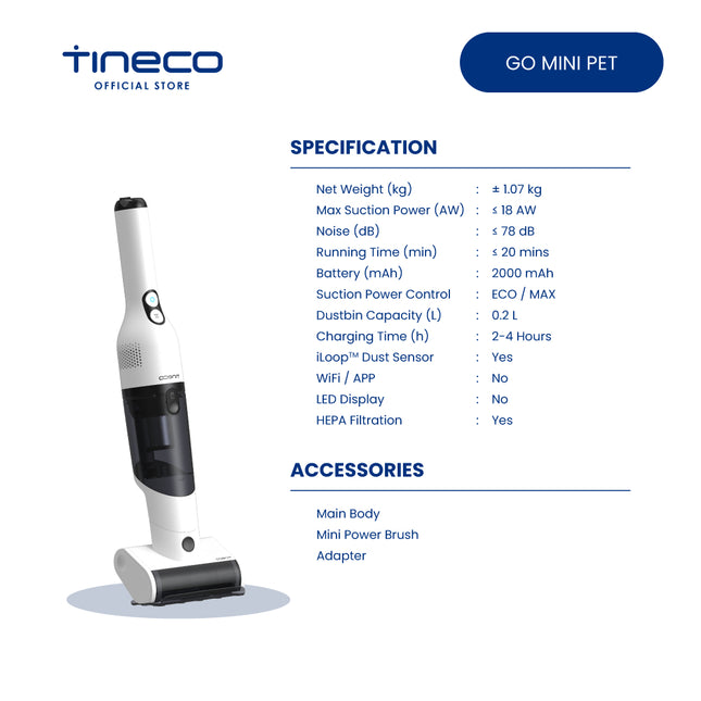 Tineco GO MINI PET Cordless Handheld Vacuum